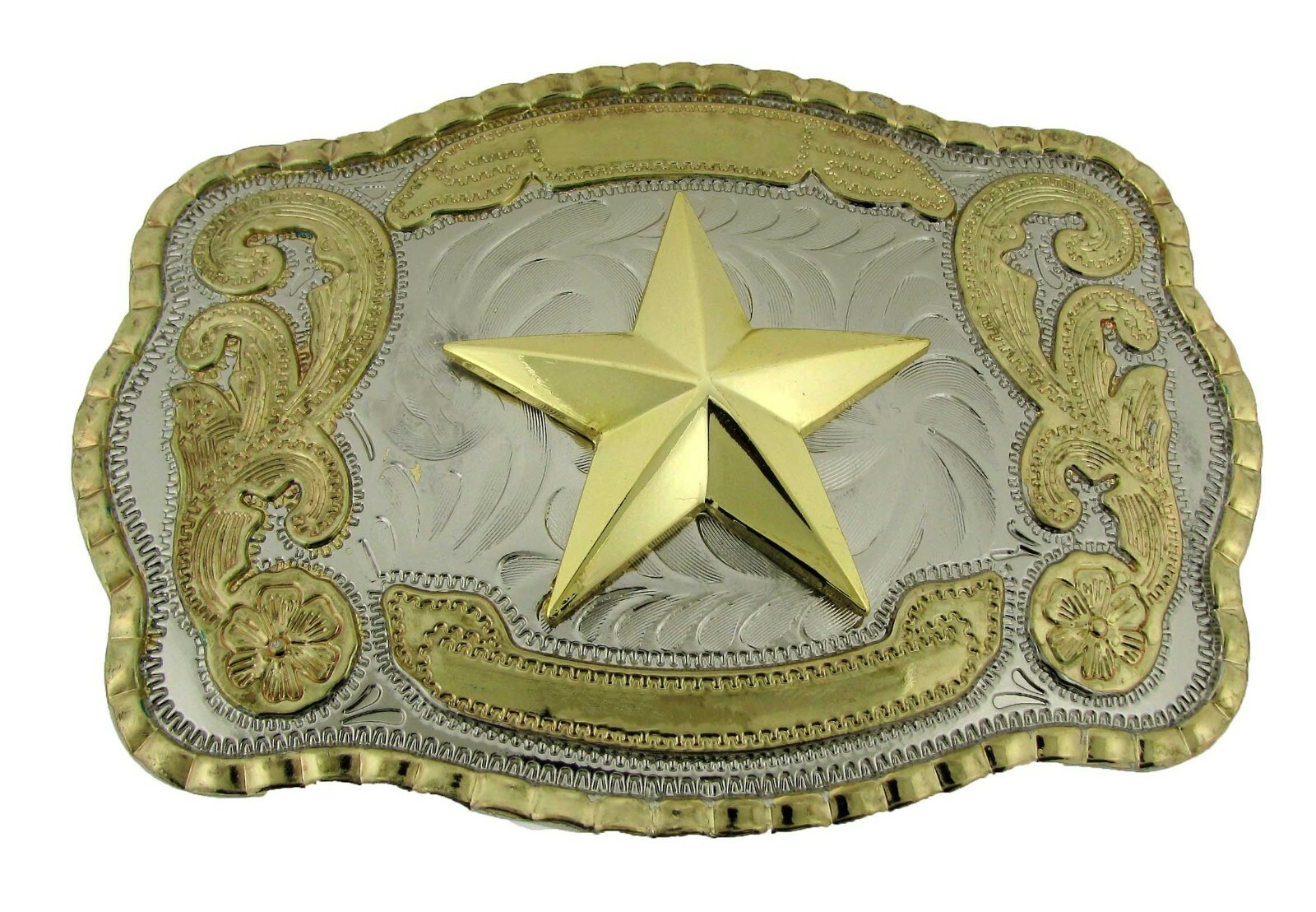 Big Western Texas Sheriff Chief Lone star Belt Buckle Rodeo Cop Officer Trooper
