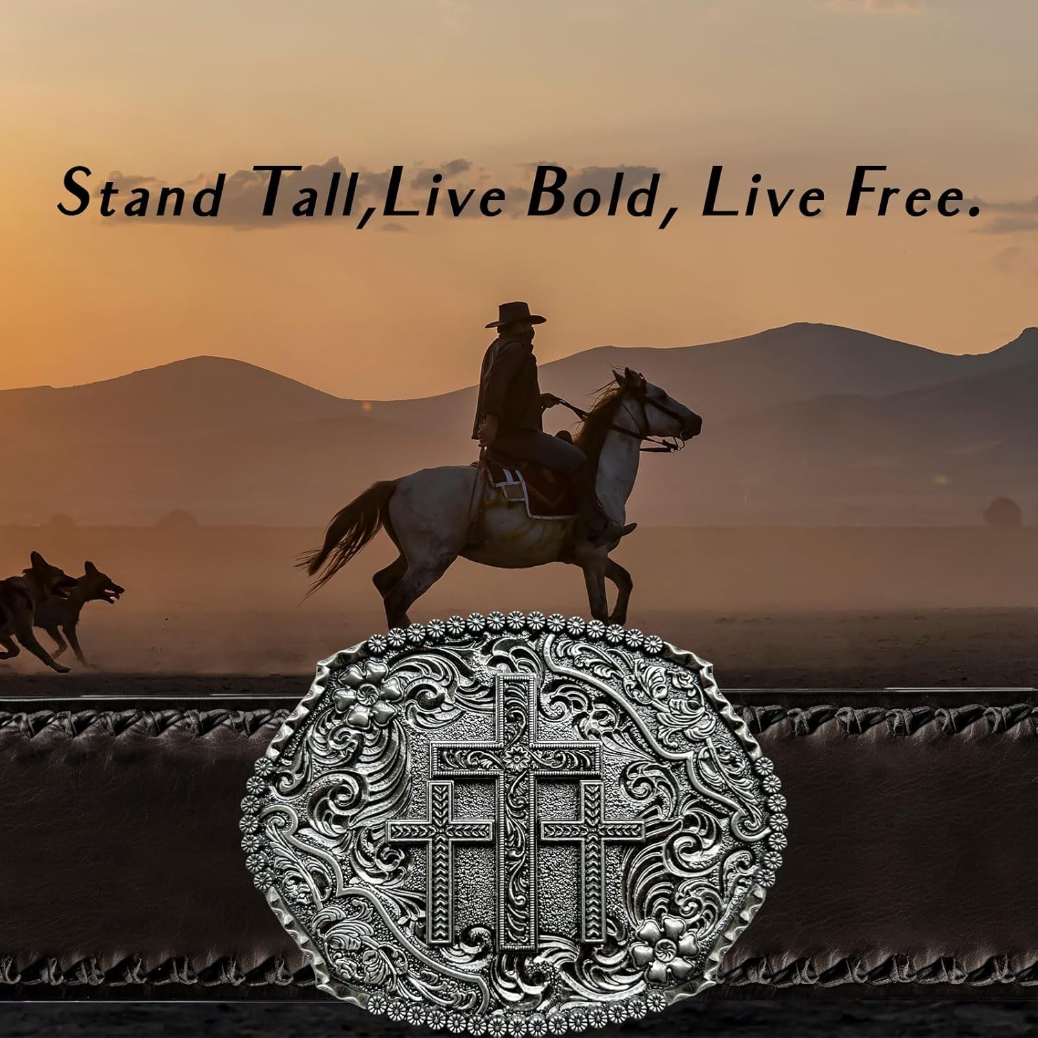 Religious Cross Western Belt Buckles,Cowboy Belt Buckle Cowgirl Faith BeltBuckle
