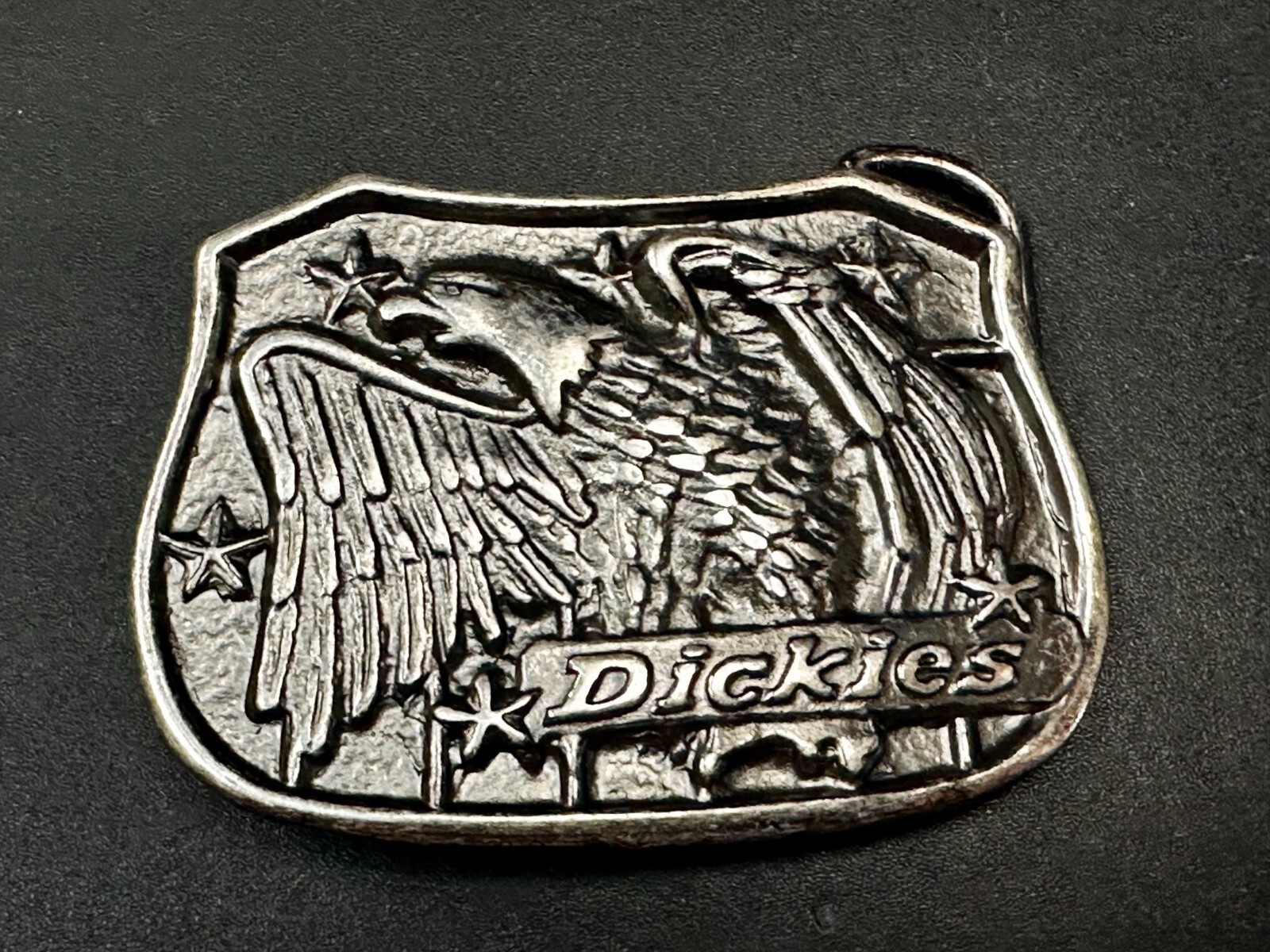 Dickies Flying Eagle Spreading Wings Silver Tone Advertisement Belt Buckle