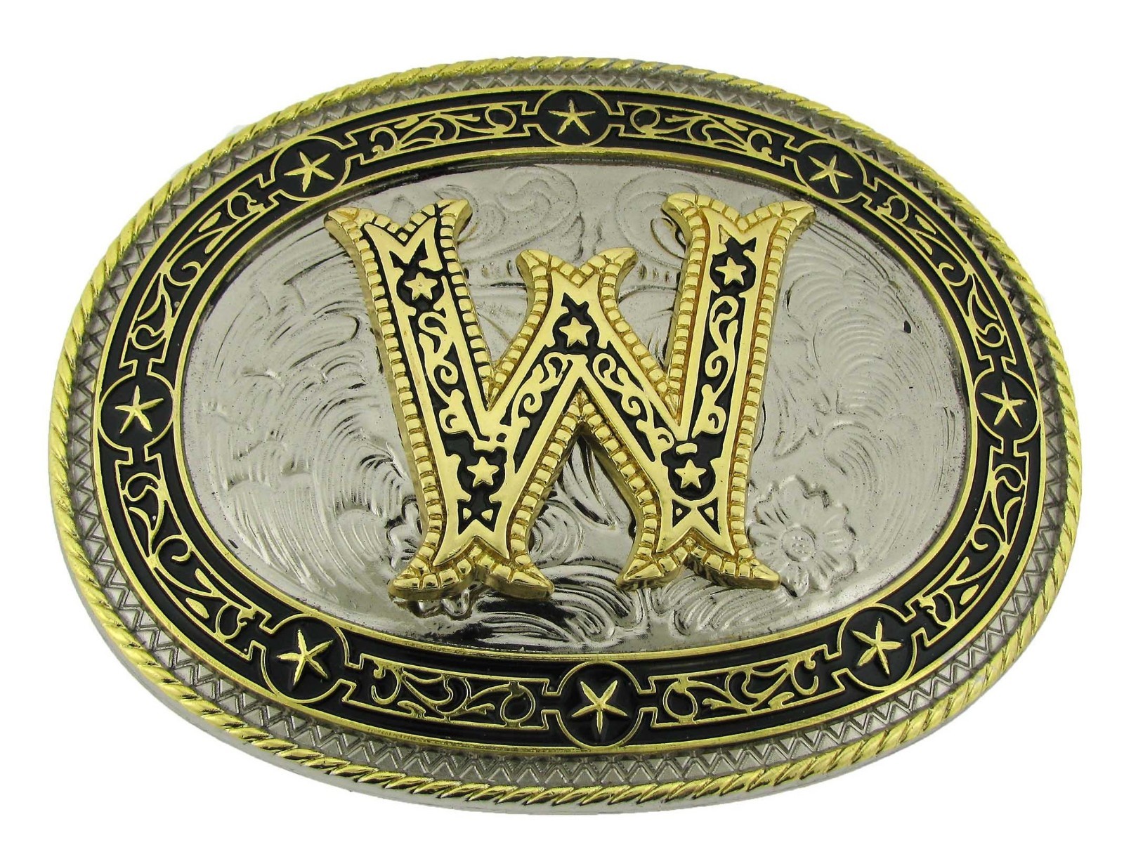 Initial Letter W Belt Buckle Alphabet w Monogram Western Cowboy Rodeo Style New