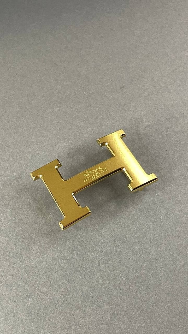 Gold H Shape Belt Buckle Brushed Gold Metal Hardware Statement Buckle