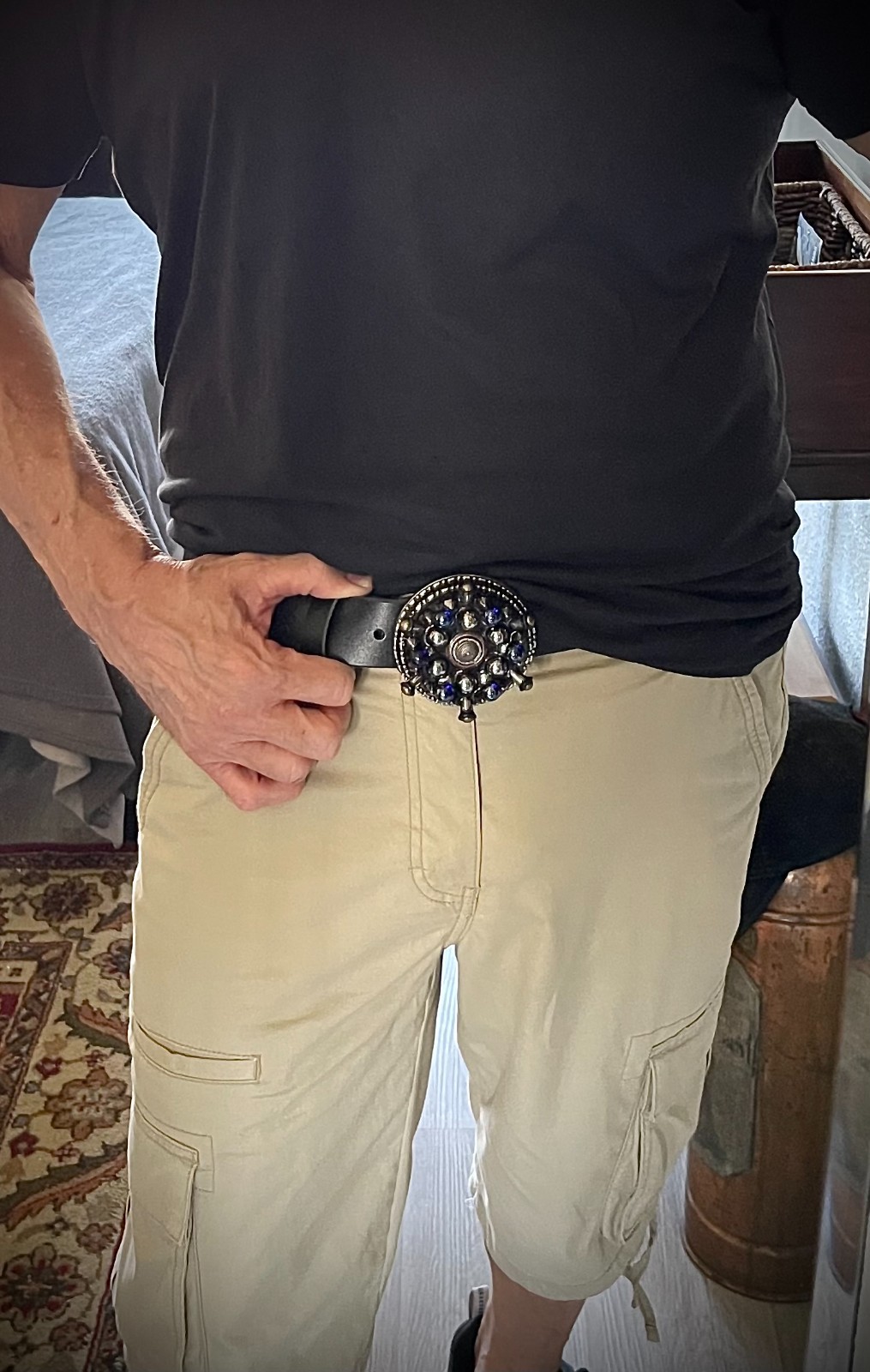 “Orbital Pressure” New OOAK Industrial Belt Buckle Blue Steel Darren McNeese