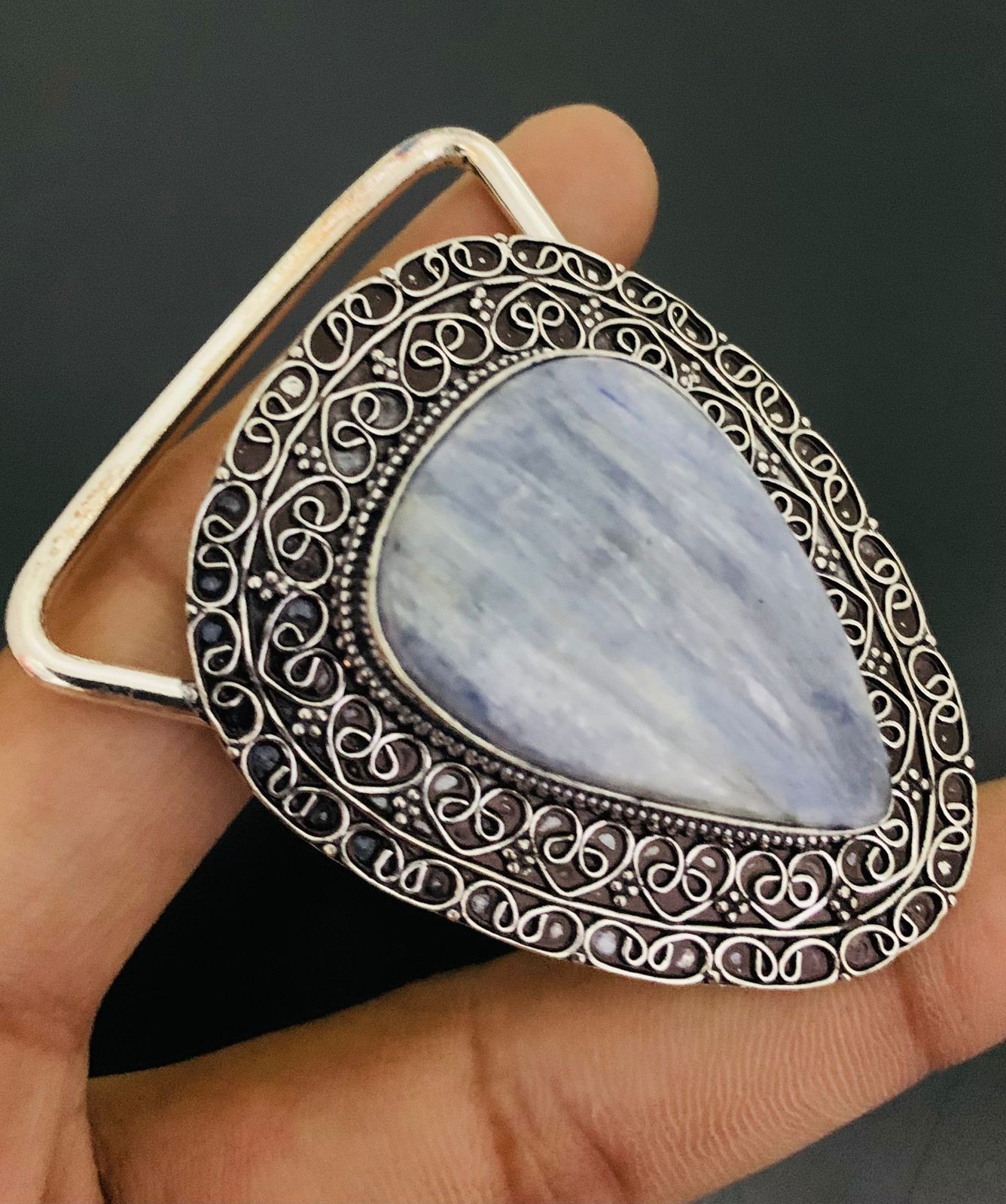 Kyanite Gemstone 925 Sterling Silver Handmade Belt Buckles Vintage Gift For Him