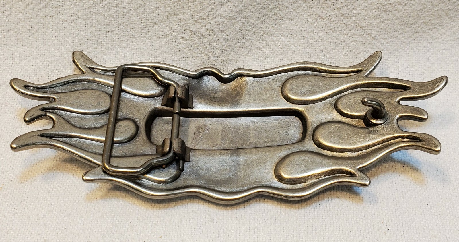 Stainless Steel Oblong Belt Buckle Flamed Eagle USA Stars Removeable