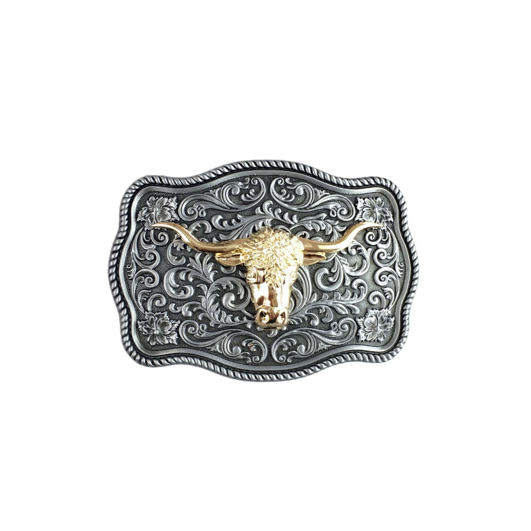 Small Size Vintage Bull Head Western Belt Buckle Boucle de Ceinture