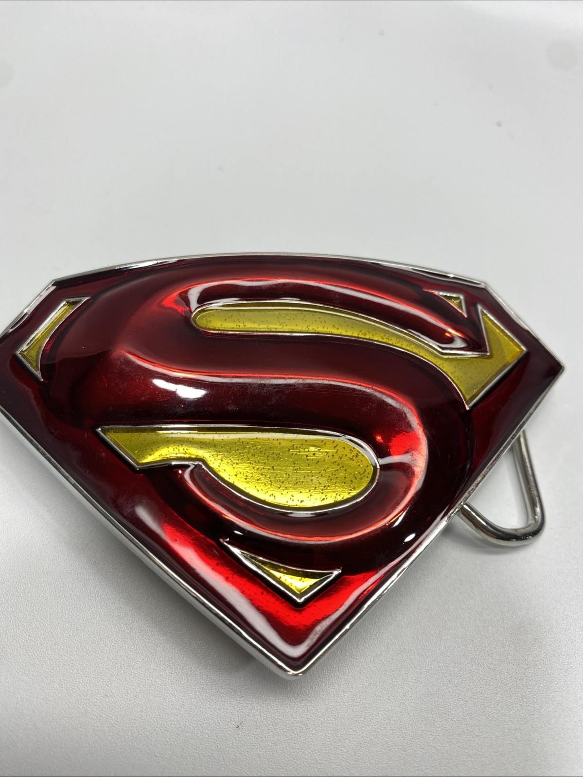 Superman Belt Buckle Mens Red Yellow Logo Shield Emblem Metal DC Comics / CPGA