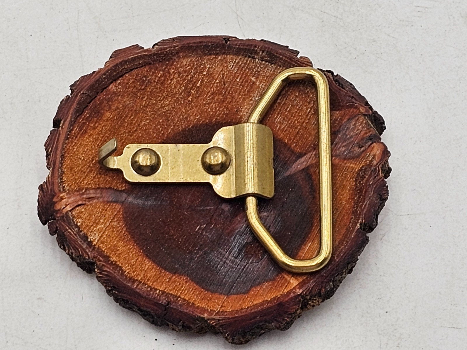 Vintage Belt Buckle WOOD live edge WESTERN handcrafted COWBOY tree natural