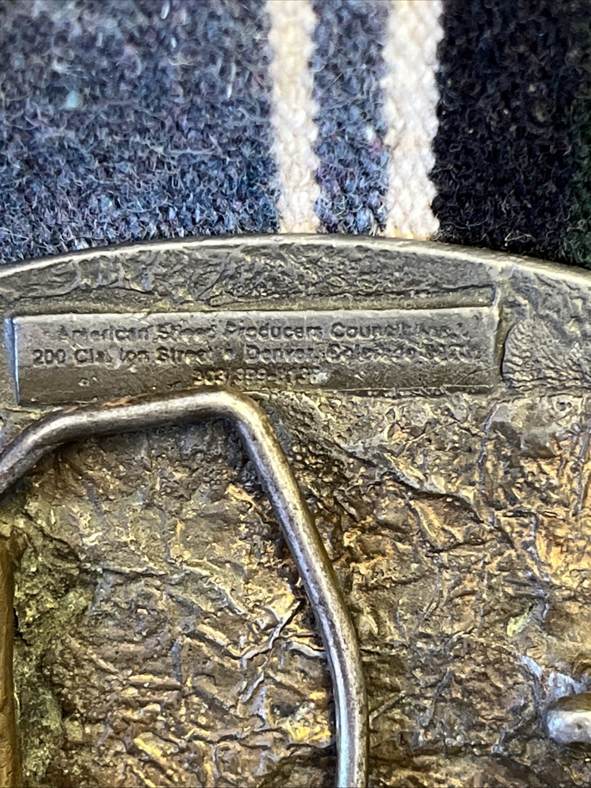 VTG American Sheep Producers, Council Pewter Men&rsquo;s Belt Buckle Denver Colorado