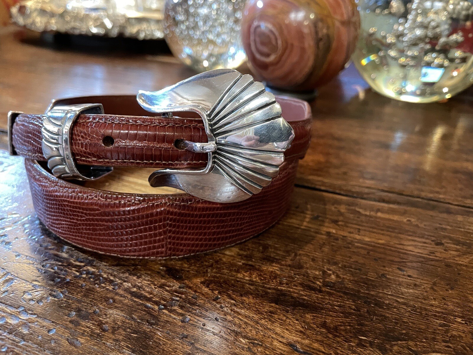 Alexander James Reid style Sterling Silver Belt Buckle Set Nu 31-33-1.25/.75🦎✅