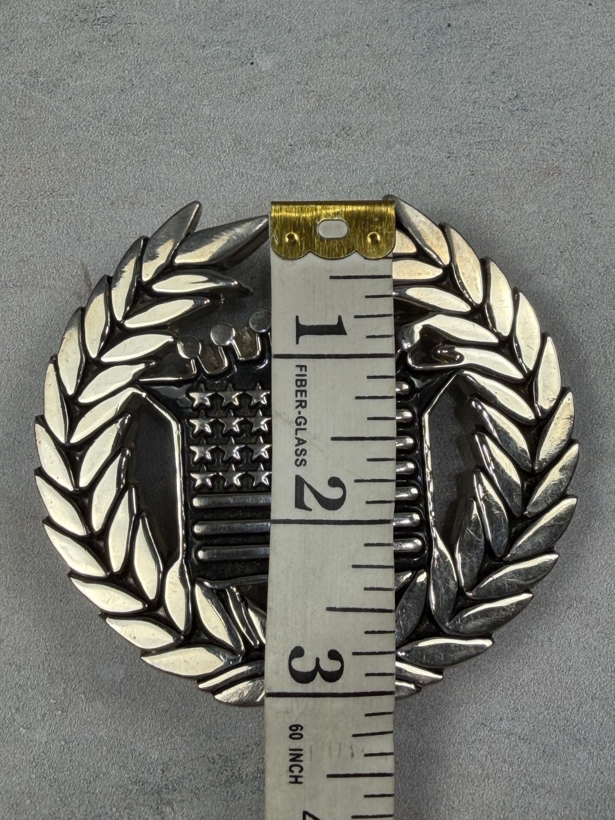 Vtg Y2K Famous Stars and Straps American Flag Cadillac Chrome Belt Buckle 8387