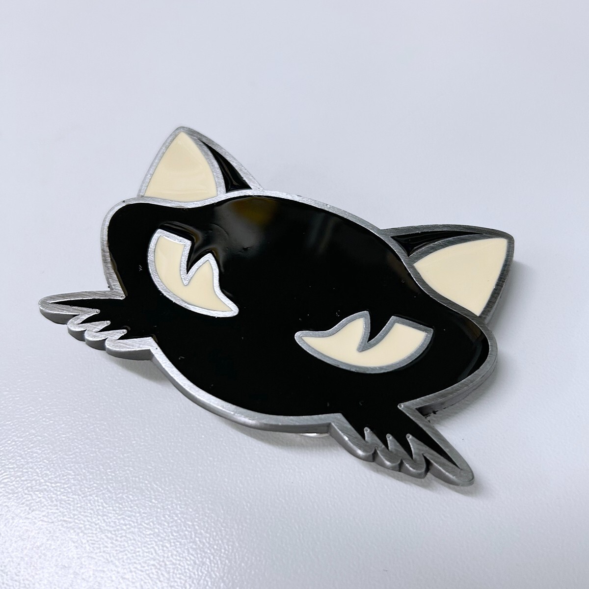 Vintage Style Black Enamel Cat Animal Belt Buckle