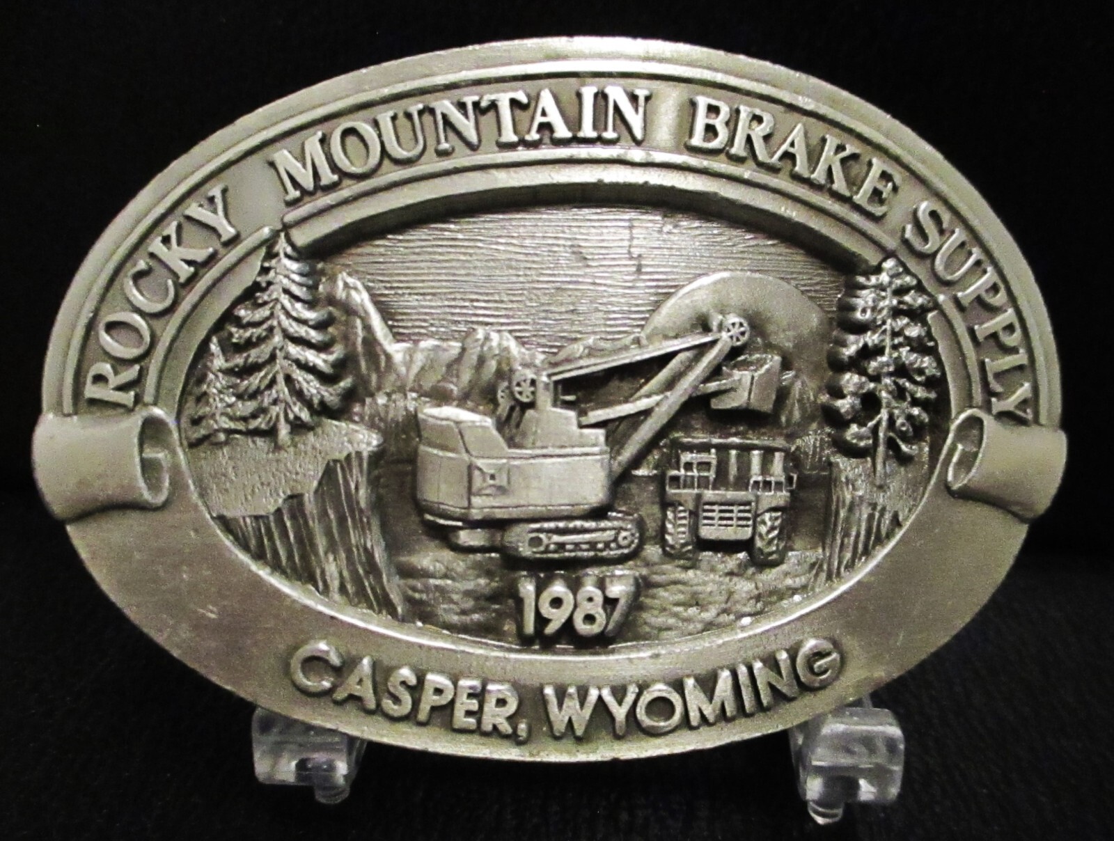 Rocky Mountain Brake Supply Front Shovel Mining Dump Truck Belt Buckle 1987 WY