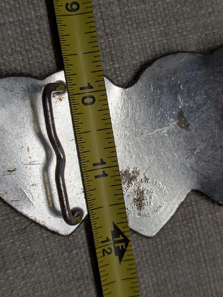 vintage MONTANA SILVERSMITHS belt buckle WESTERN sterling silver plate HEARTS