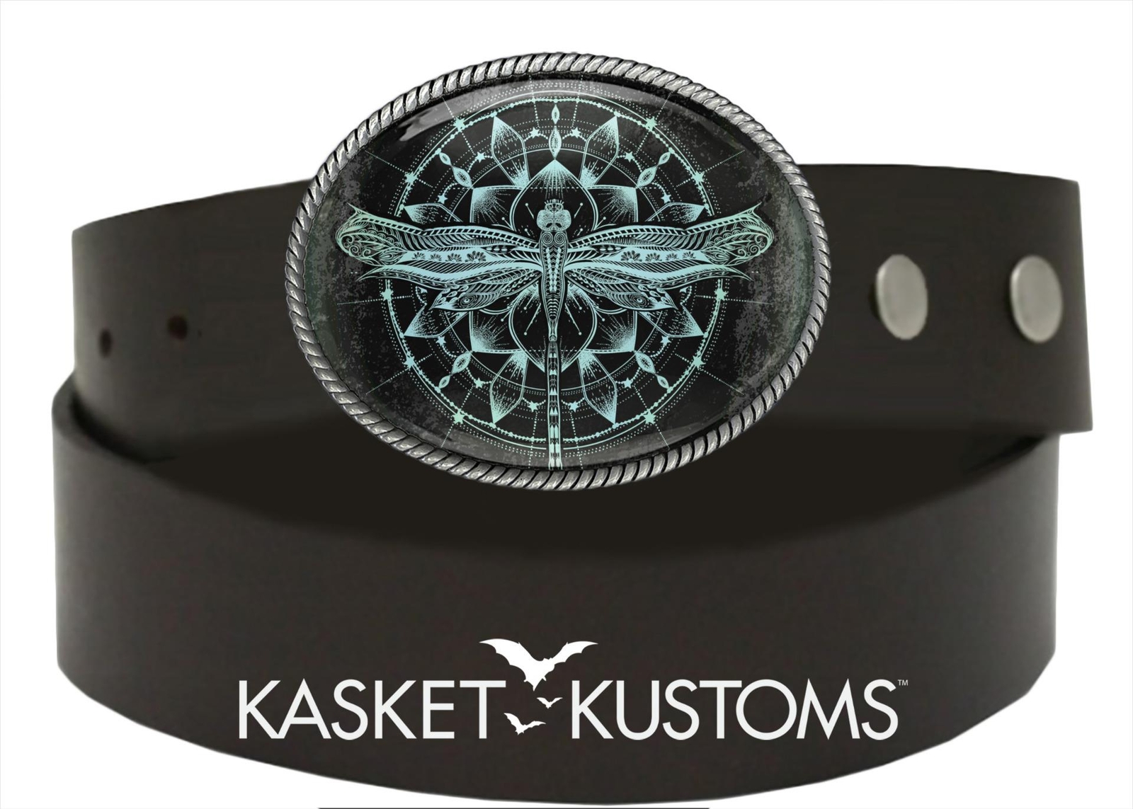 Dragonfly Belt Buckle – Esoteric Floral Mandala Handmade Boho Buckle – 125