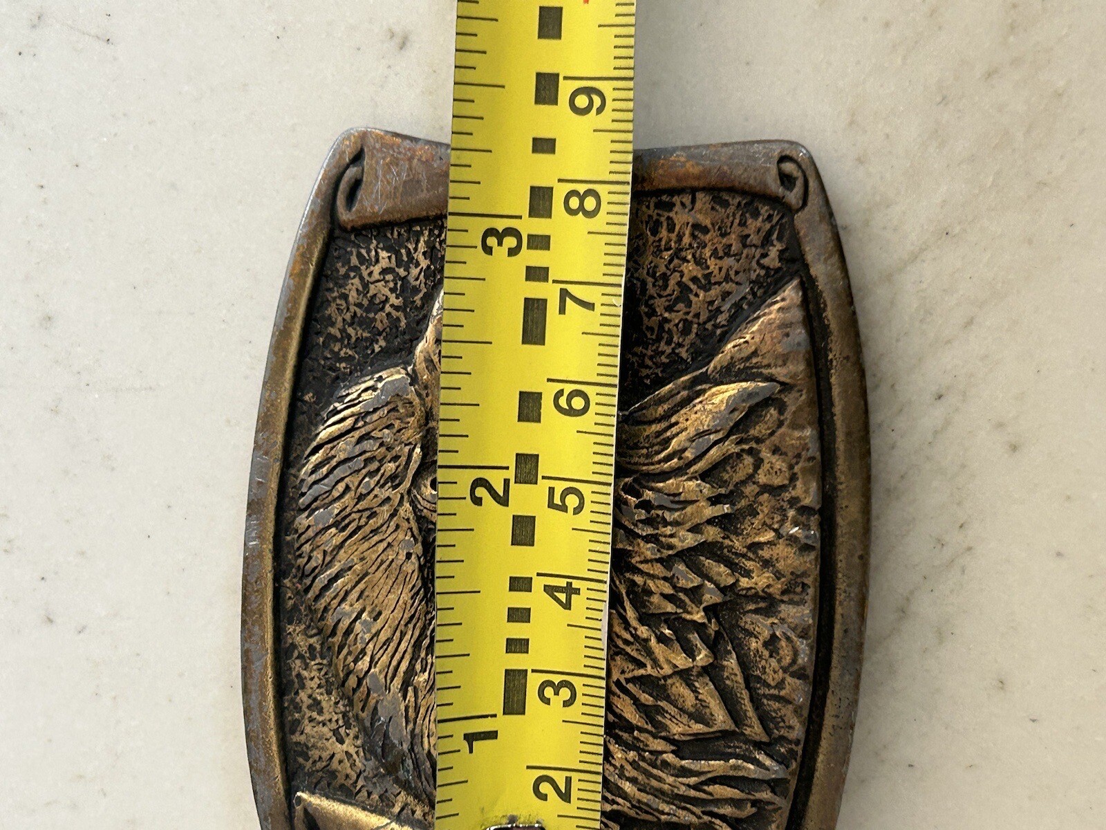 Bald Eagle Belt Buckle Made USA Patriotic CDC Metal Works 1974 Colorado Rattlesn