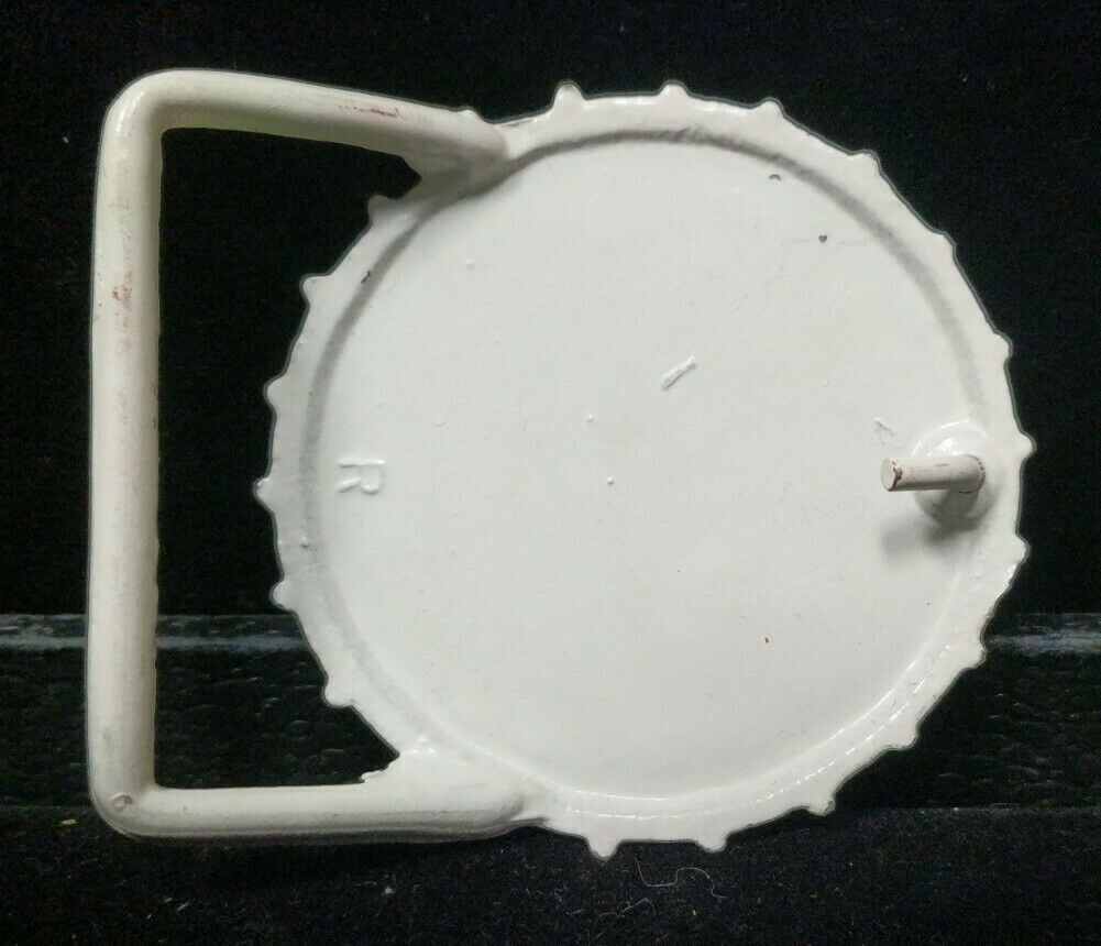 Great/Fun/Fashionable Belt Buckle Unique Bottle Cap Shaped Stop Sign White Red