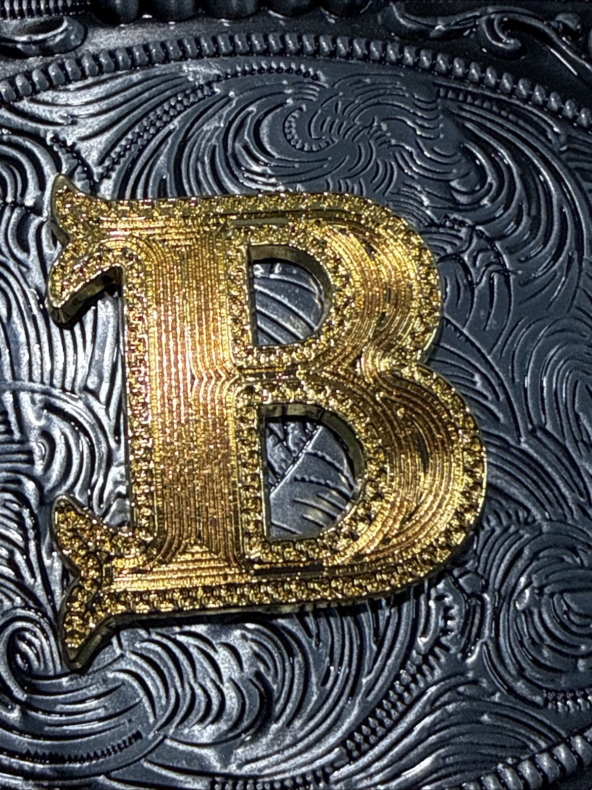 NEW INITIAL  » B  » RODEO BIG COWBOY WESTERN BELT BUCKLE