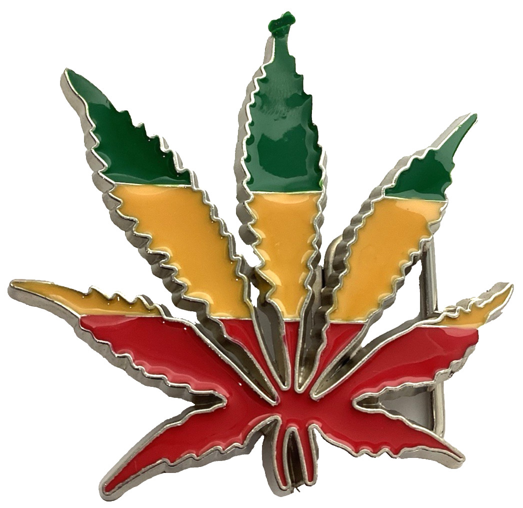 Rasta Marijuana Weed Leaf Belt Buckle Brand New