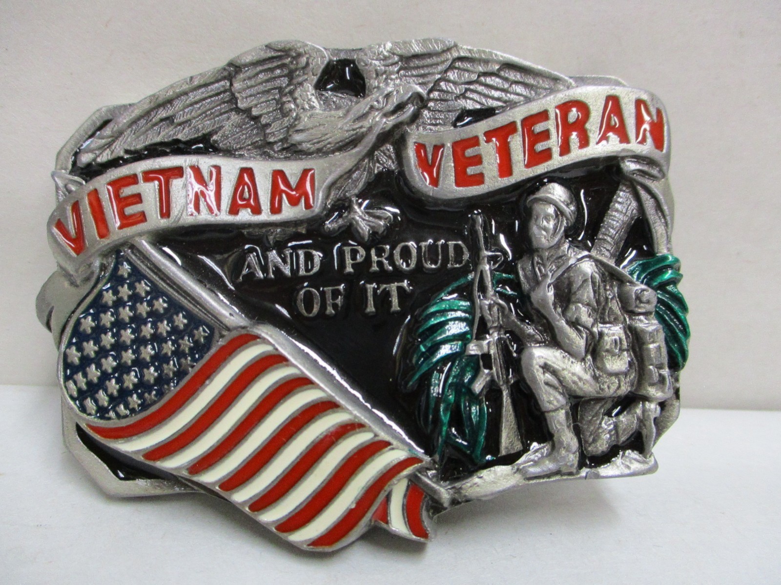 1988 Vietnam Veteran Belt Buckle Enamel – Great American Buckle Co.