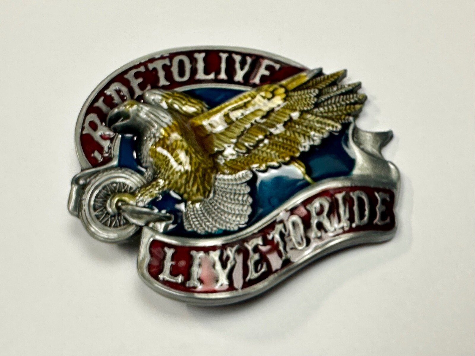 Live To Ride, Ride To Live Bikers Way Of Life Motorcycle Eagle New Belt Buckle