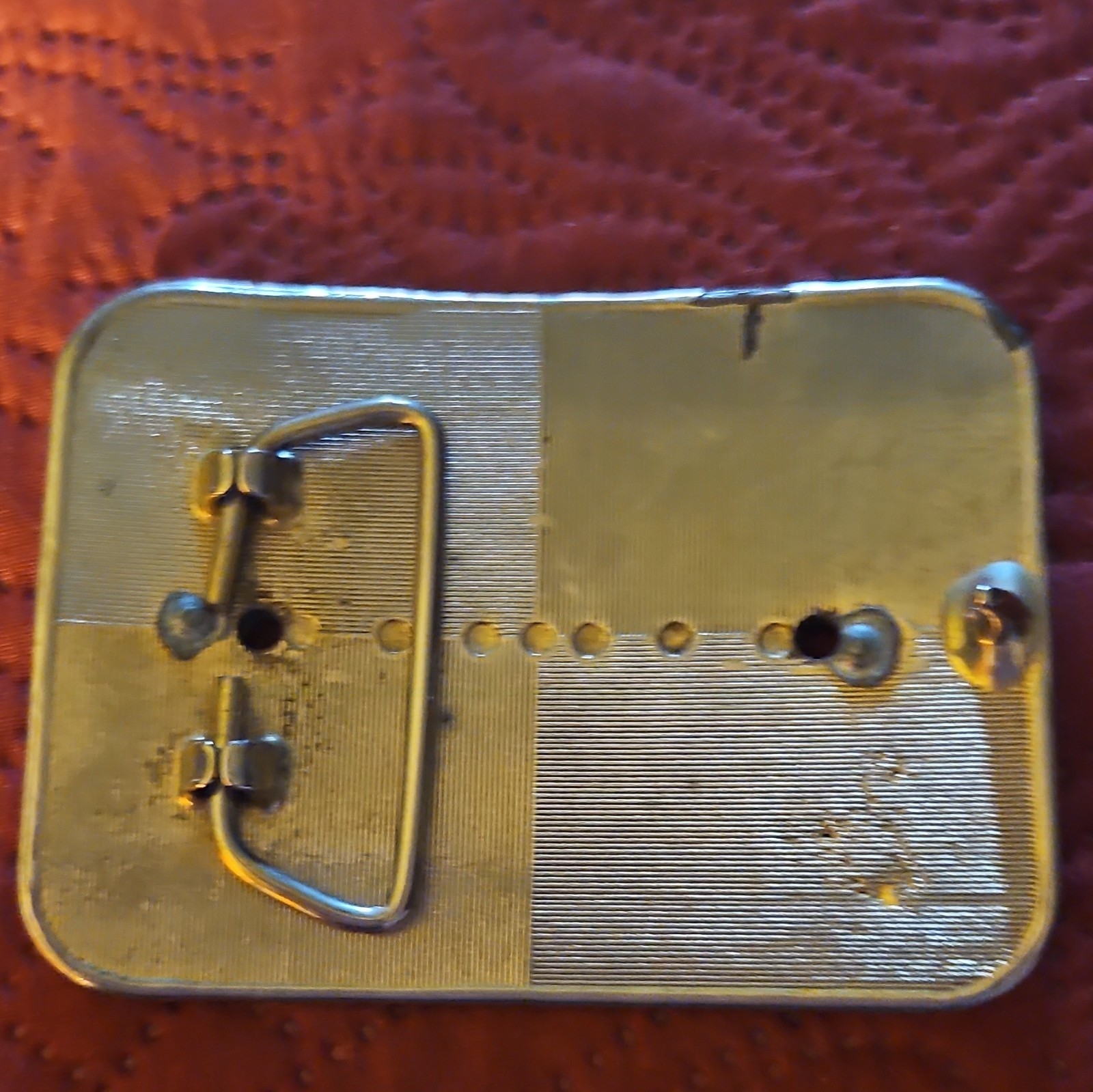 Gold Tone Engraved Floral Western Rectangular Metal Belt Buckle 1.5in Fit
