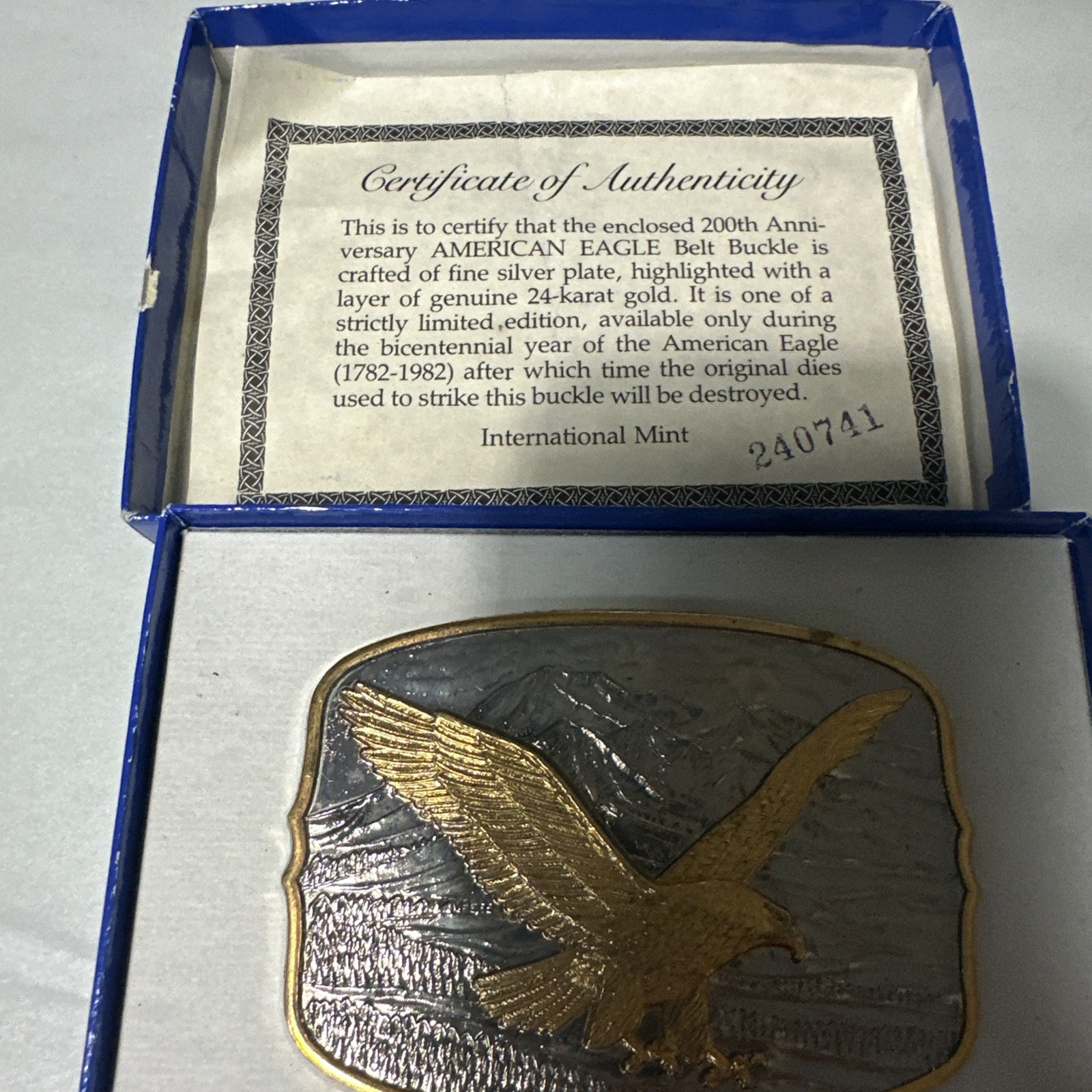 American Eagle 200th Anniversary Silver Plated / 24-Karat Gold IMM New Boxed B1