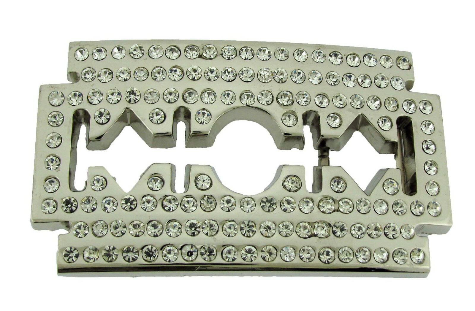 Razor Blade Belt Buckles Barber Shop Hairdresser Hair Stylist Tool Silver Chrome