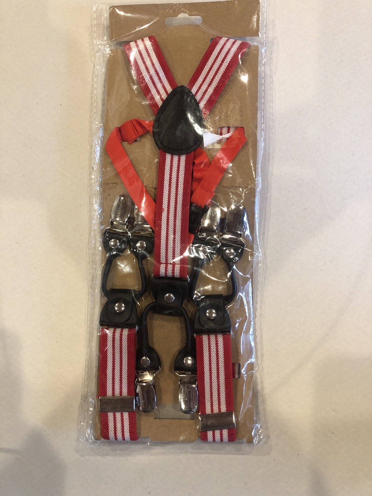 Red Suspenders Bow Tie Set