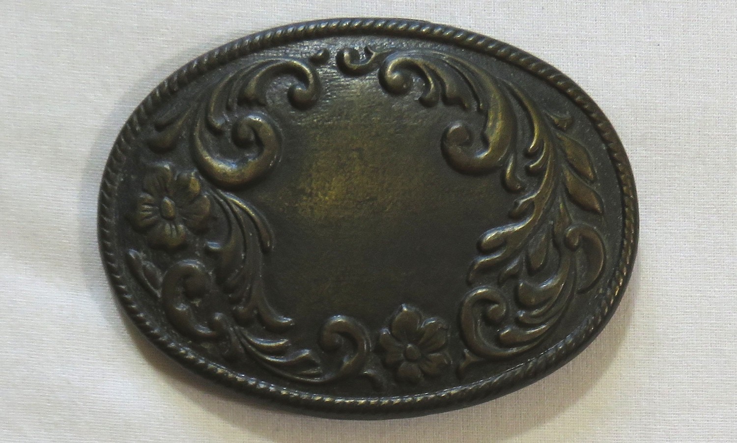 Vintage Belt Buckle 1980&rsquo;s Flower Inlay Art