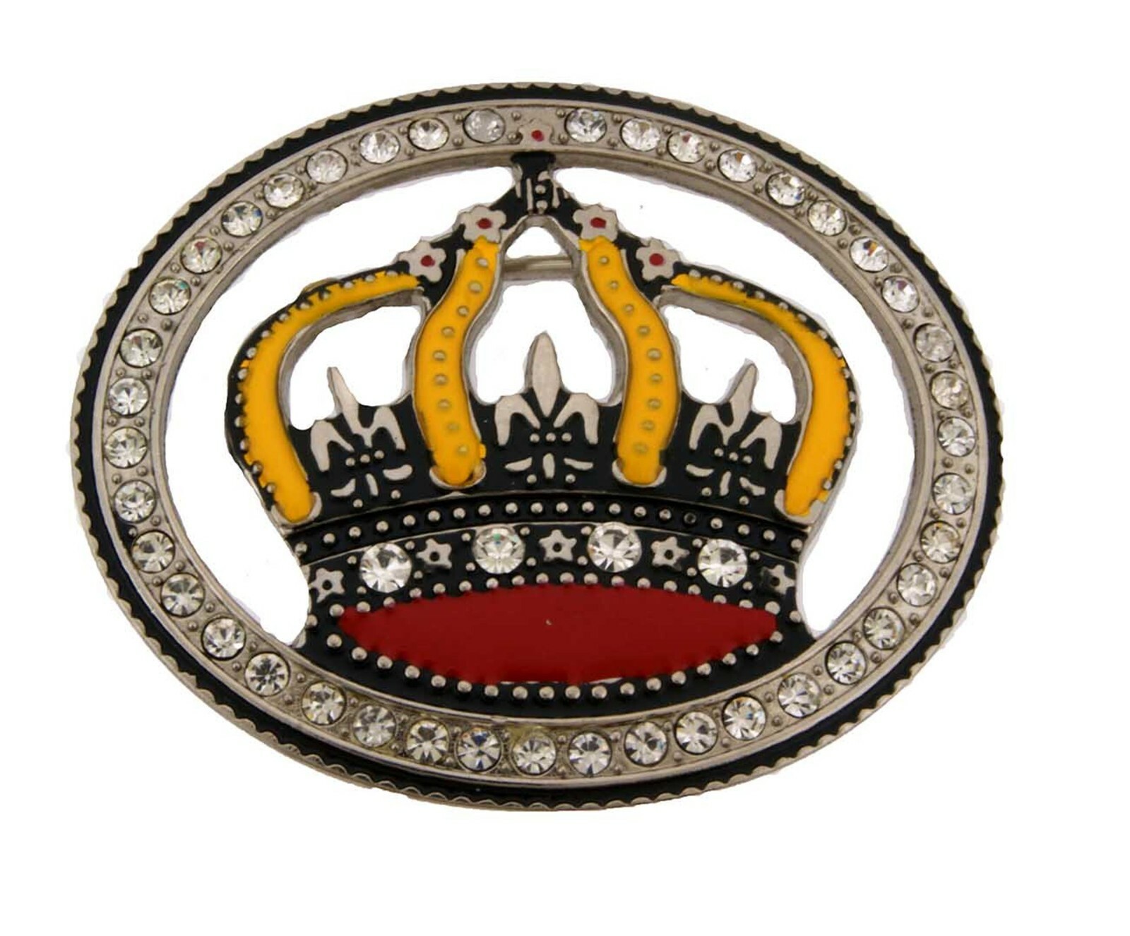 Men Women Crown Belt Buckle Blinged Rhinestone Iced Cowgirl Out Queen Fashion