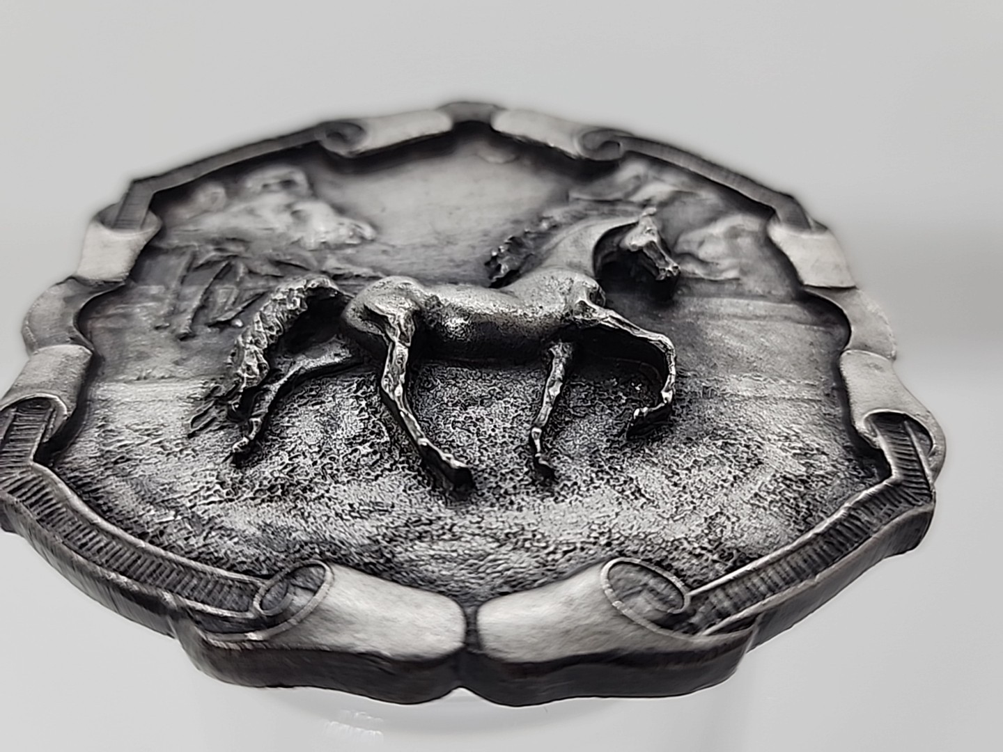 1976 Bergamot Brass Works Horse Belt Buckle U144 – Made in the USA. READ