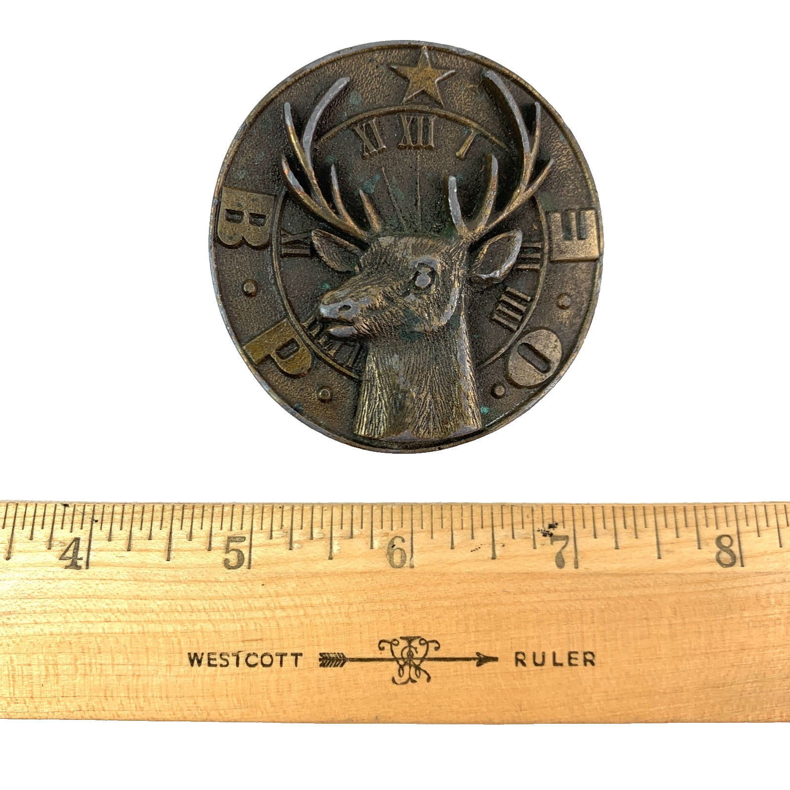 Vintage BPOE Elk&rsquo;s Club 1976 Hand Cast 3D Metal Belt Buckle RMC