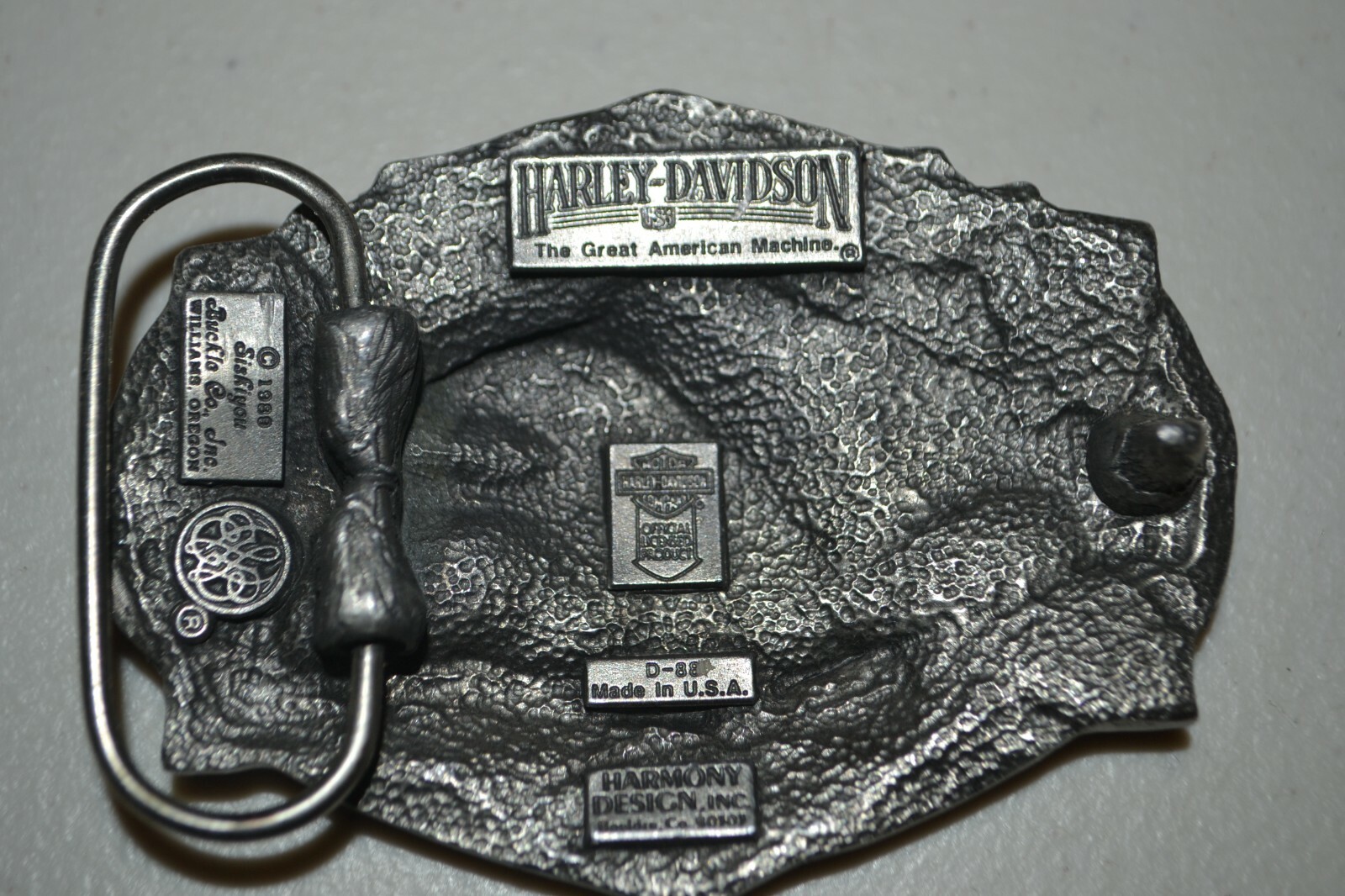 1989 & 1992 Siskiyou Harley Davidson Eagle Head Belt Buckles Lot of 2