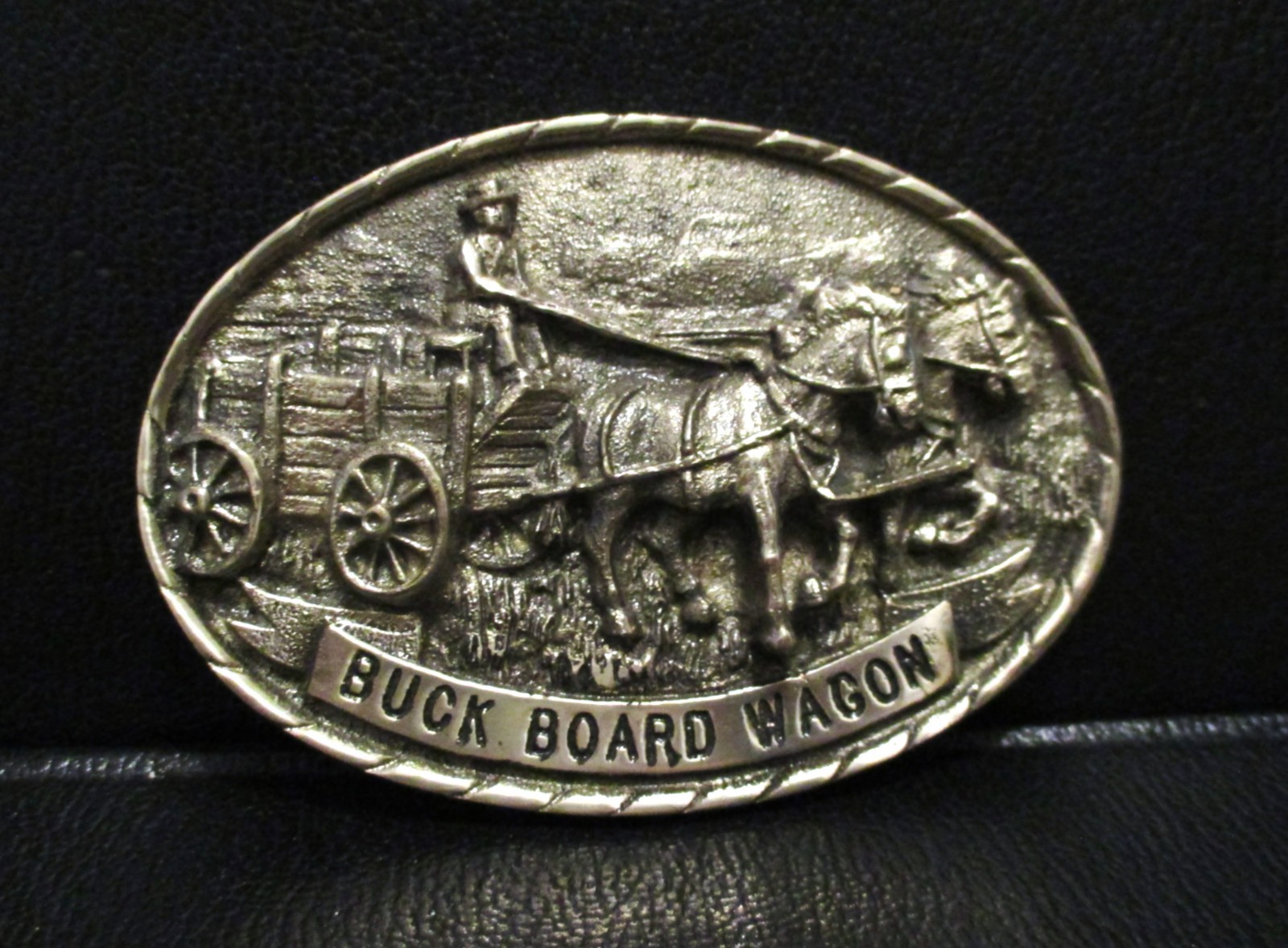 TONY LAMA Buck Board Wagon Wheel Brass Belt Buckle FIRST Edition Limited horses