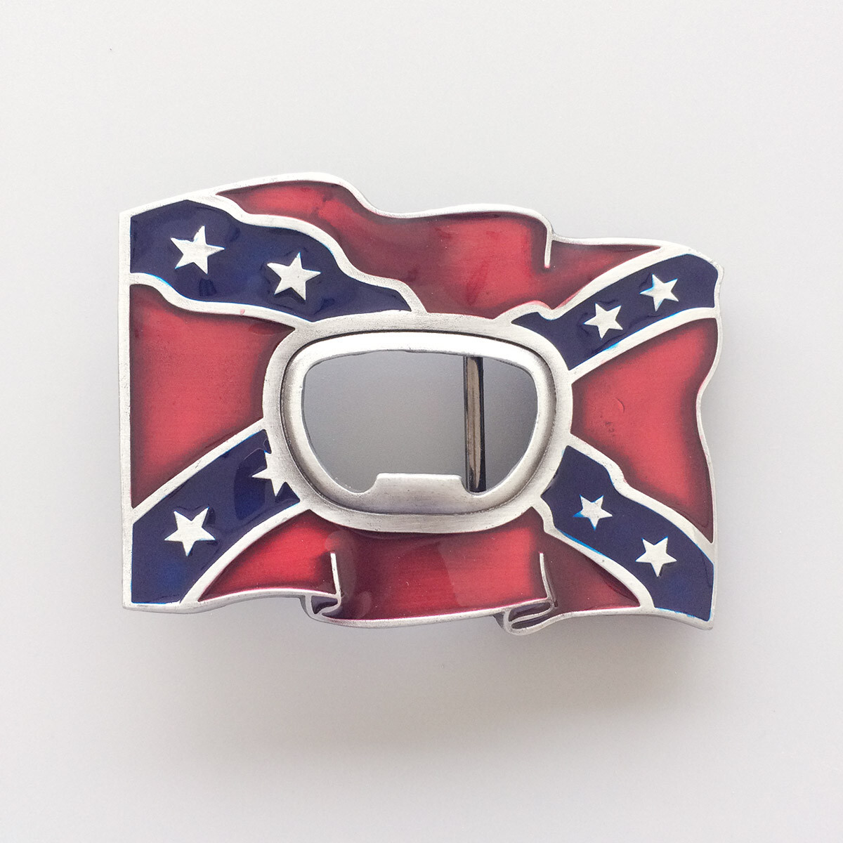 Vintage Style Red Enamel Bottle Opener Belt Buckle also Stock in US