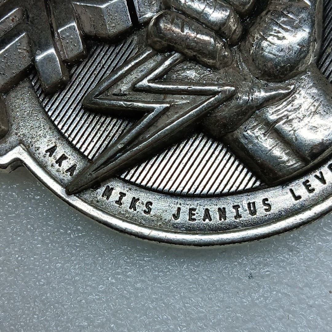 Belt Buckle Electric Bolt And Fist Akademiks Jeanius Major Voltage