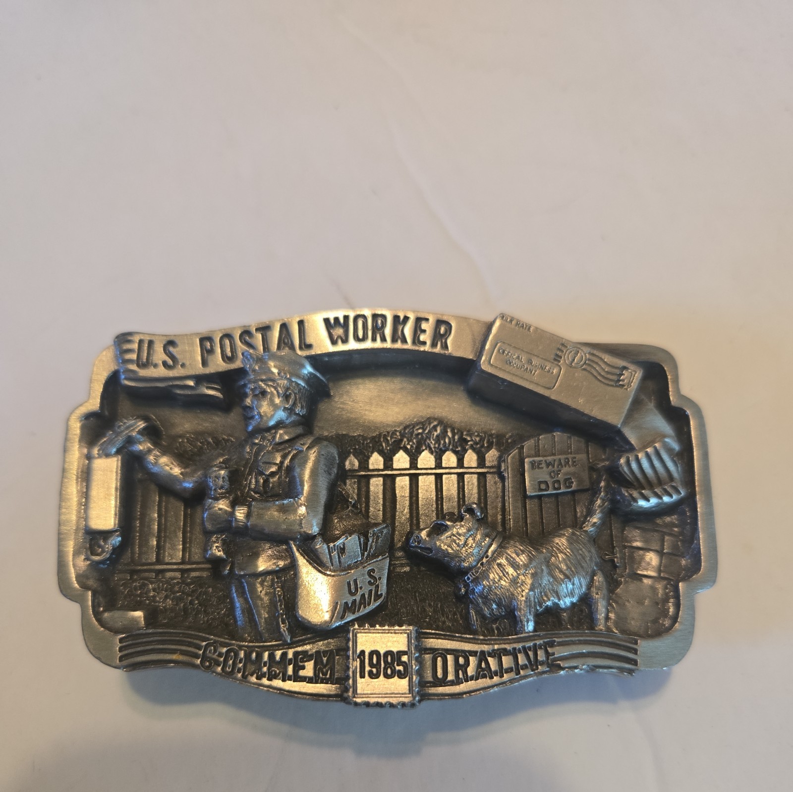 Vintage 1985 Postal Worker Commemorative U.S. Mail Belt Buckle #3012 of 5000