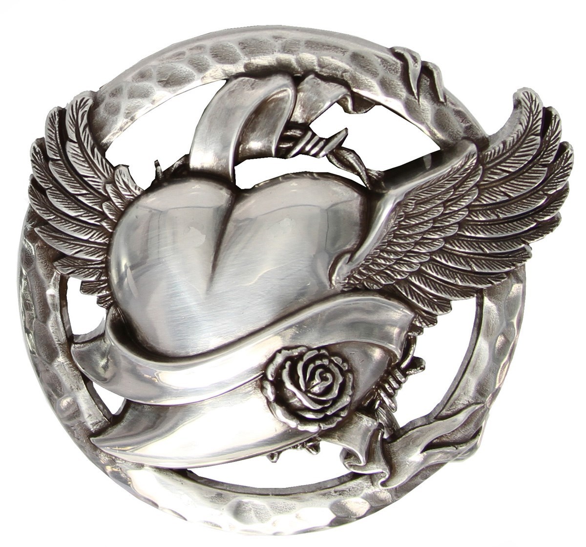 Western Antique Flying Heart Belt Buckle fit&rsquo;s up to 1-1/2&Prime; (38mm) Belt