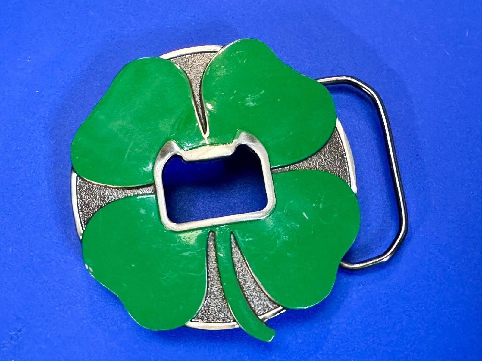 Lucky 4 Leaf Clover St. Patrick Day Novelty KALAN Belt Buckle with Bottle Opener