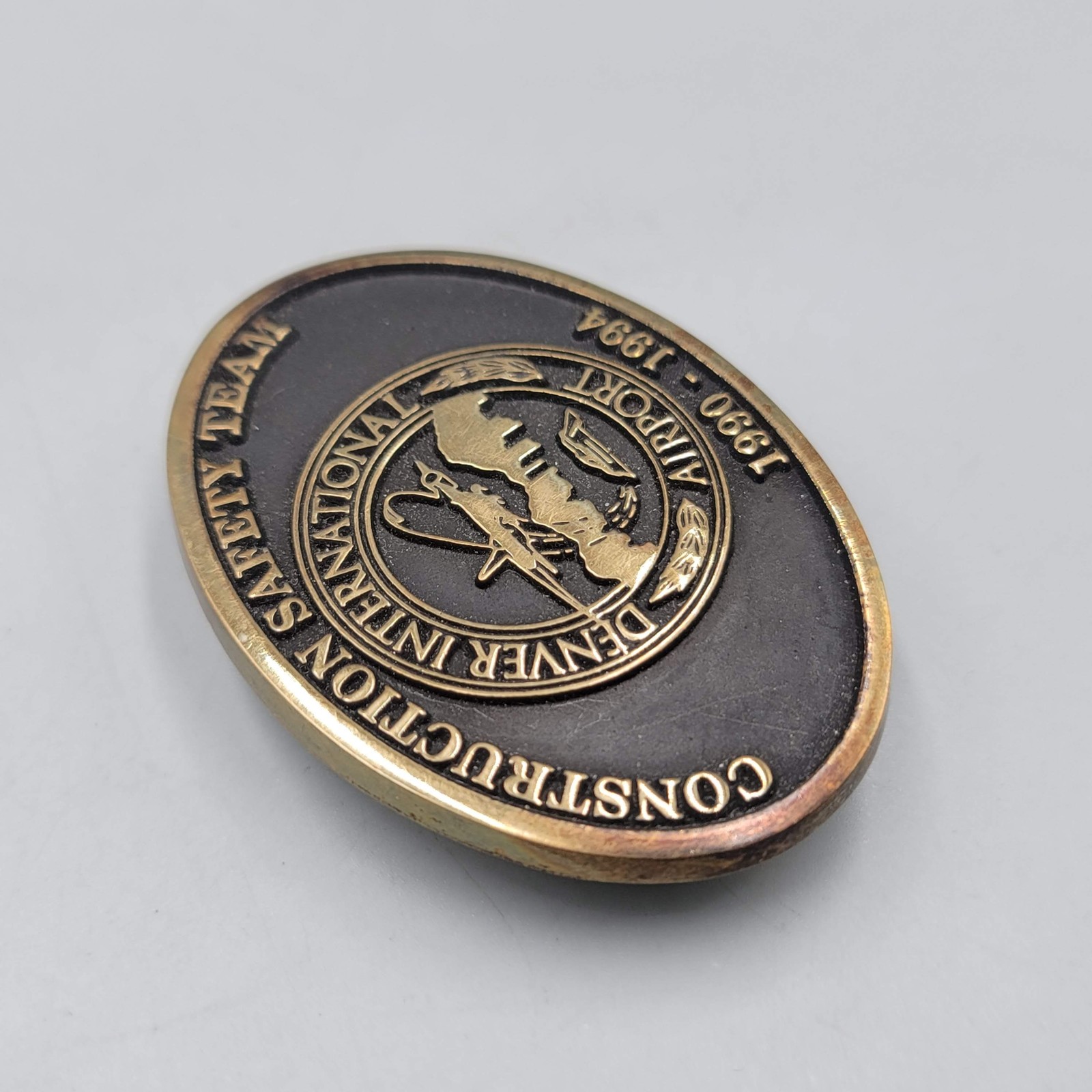 Vintage Belt Buckle Mens Denver Airport Construction 1990-1994 Conspiracy