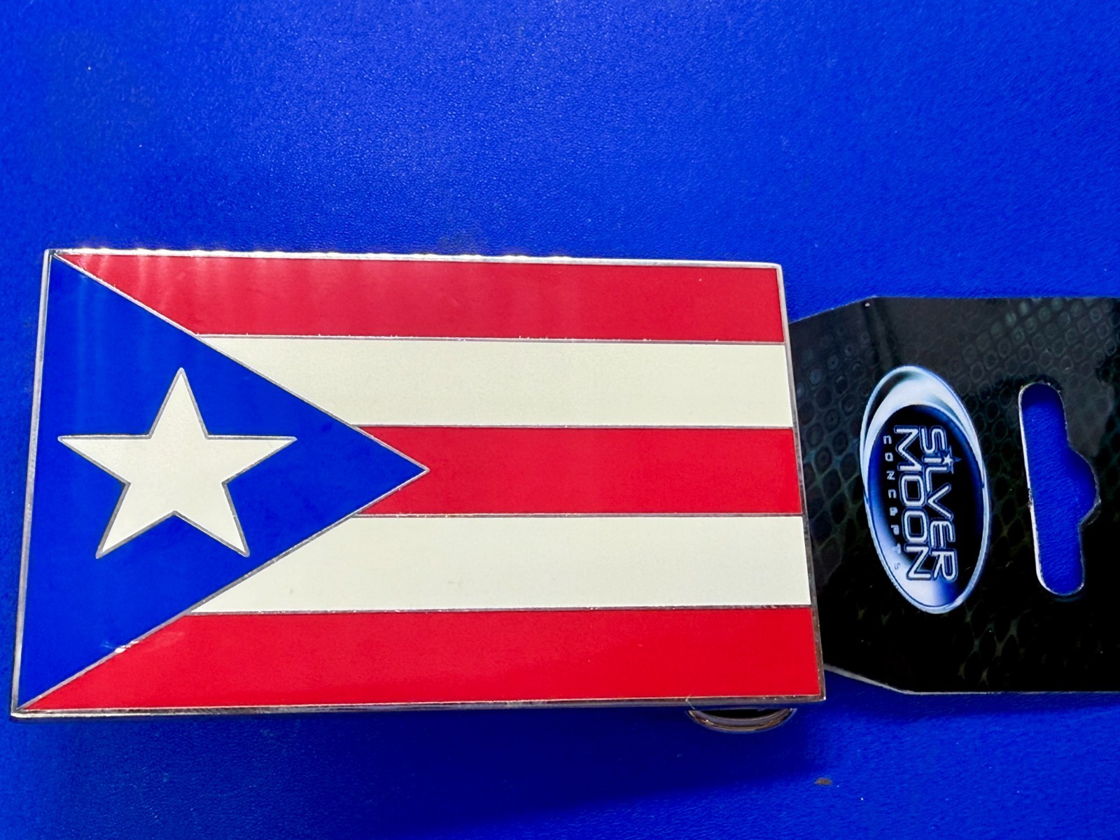 Puerto Rico Flag Commemorative Patriotic 2004 Belt Buckle by Silver Moon