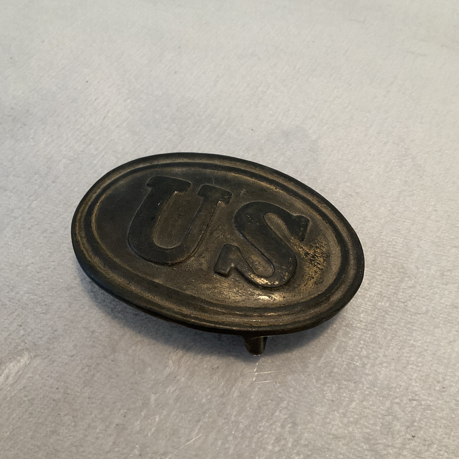 Civil War US Union Belt Buckle Brass Replica? Vintage Oval
