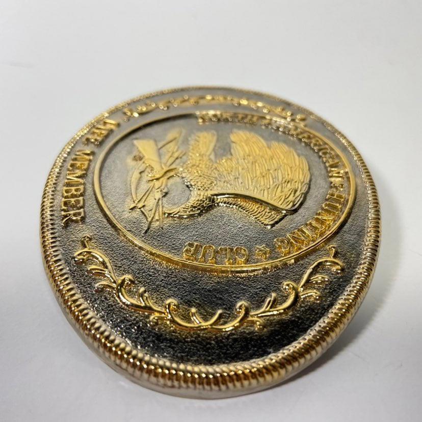 4&Prime; x 2.75&Prime; Vintage North American Hunting Club Life Member Belt Buckle