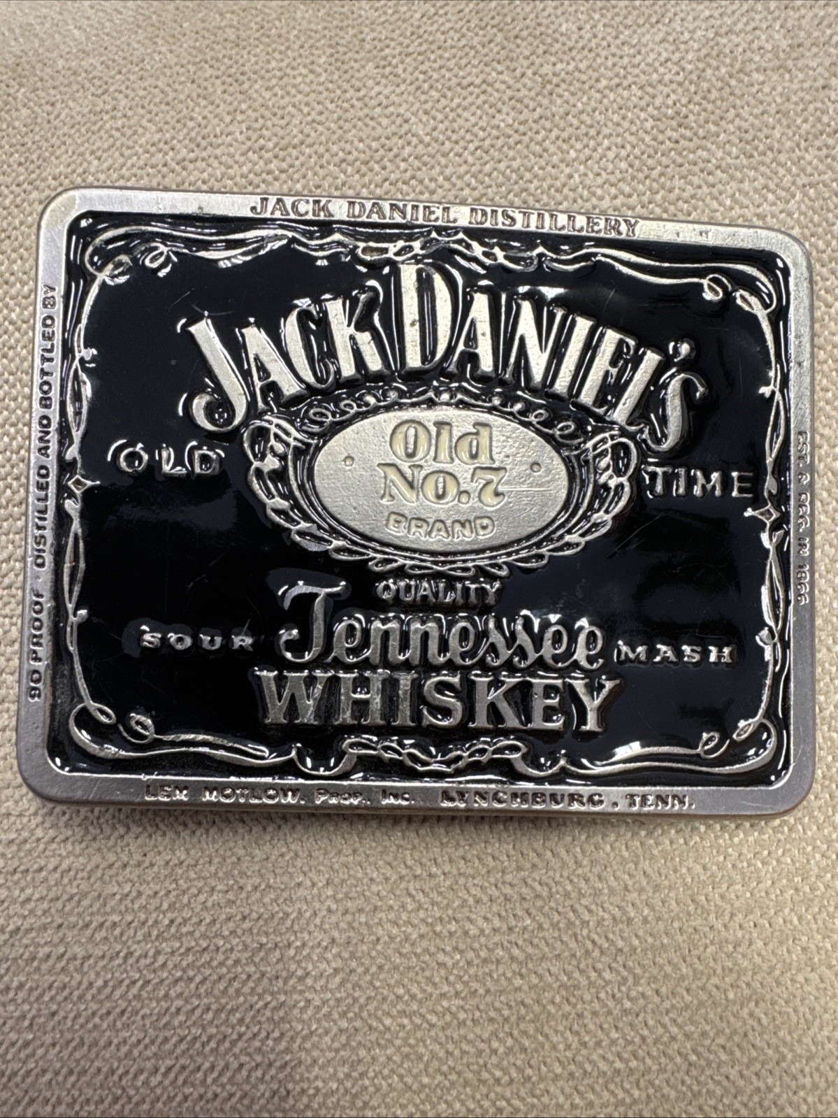 Vintage Jack Daniel’s Tennessee Whisky Old No. 7 Brand Belt Buckle