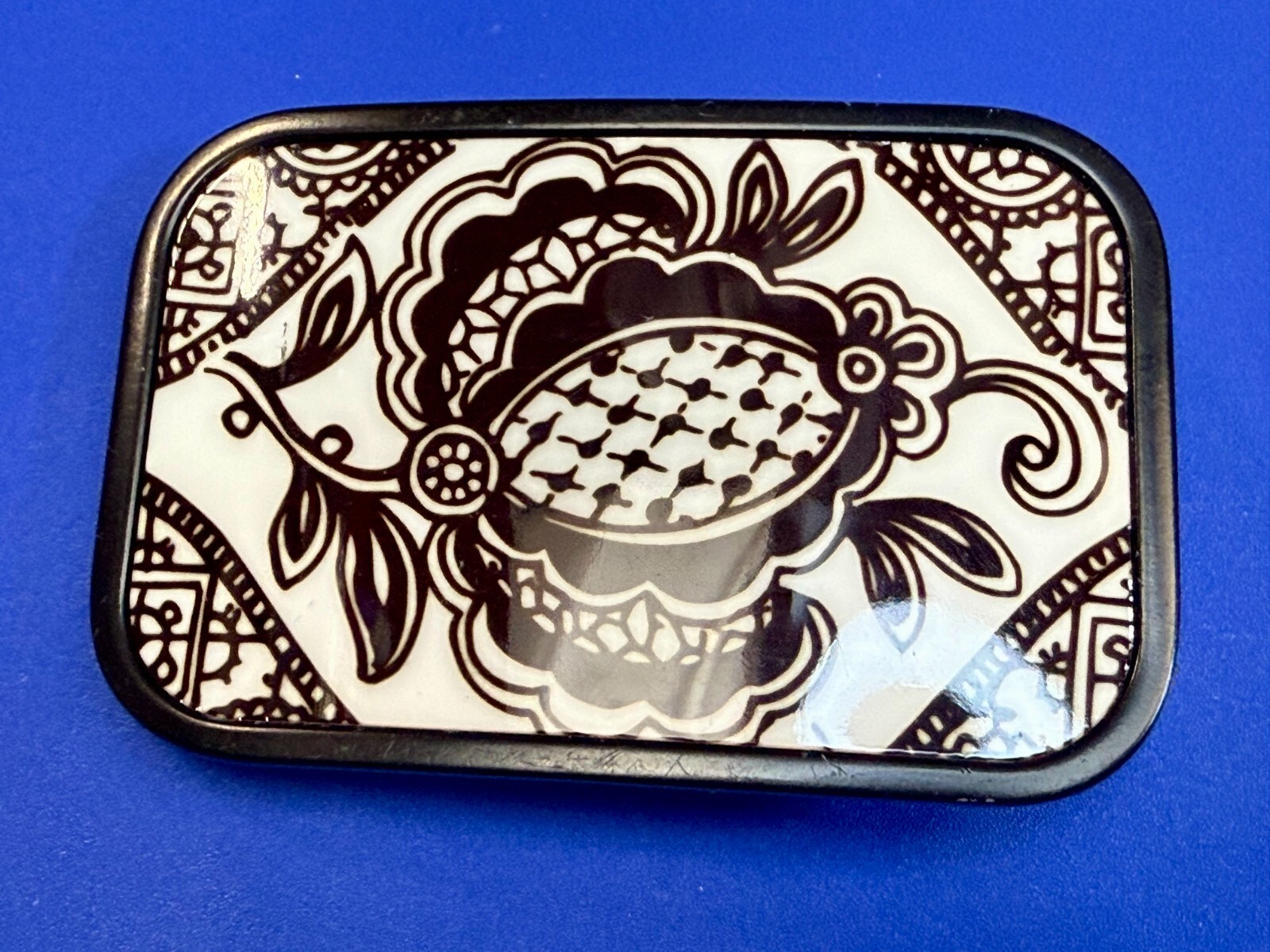 Flower Art Floral Theme Hand Painted Enamel Belt Buckle by Buckle Down