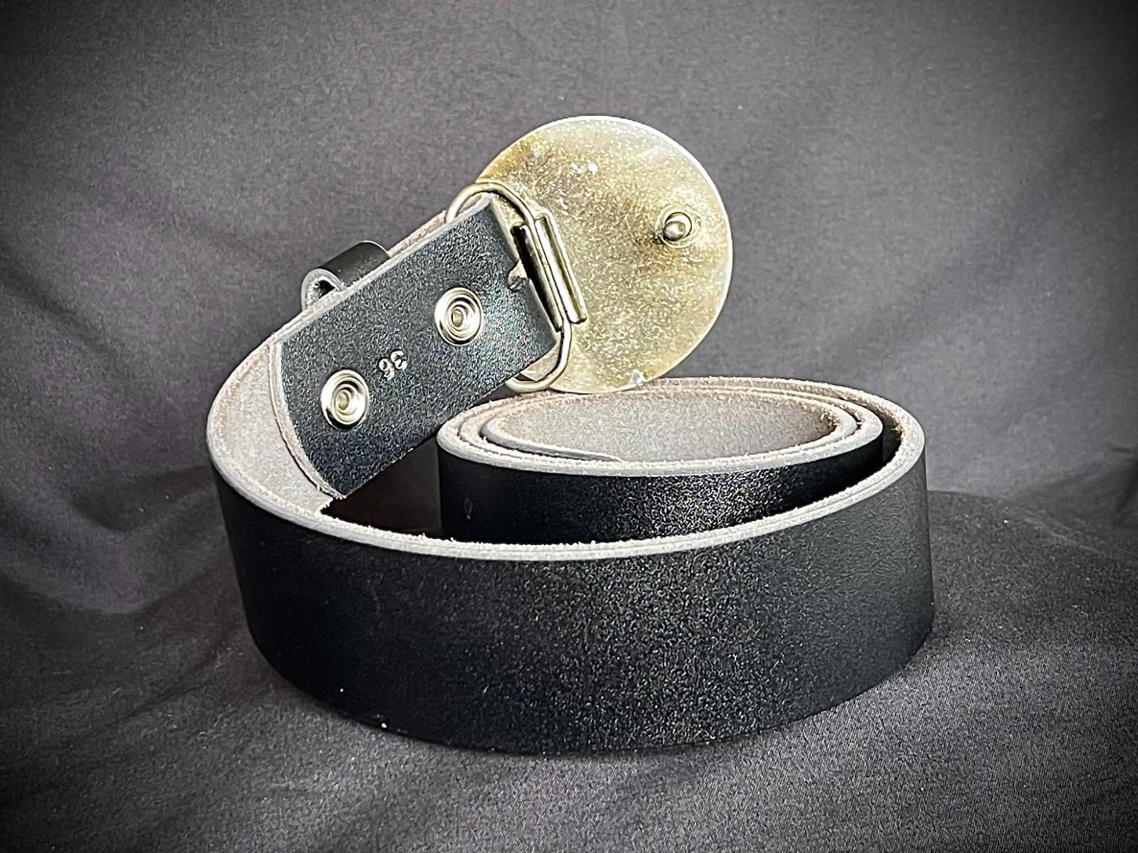 Green Peruvian Stone Silver Ring Belt Buckle Archive OOAK Darren McNeese