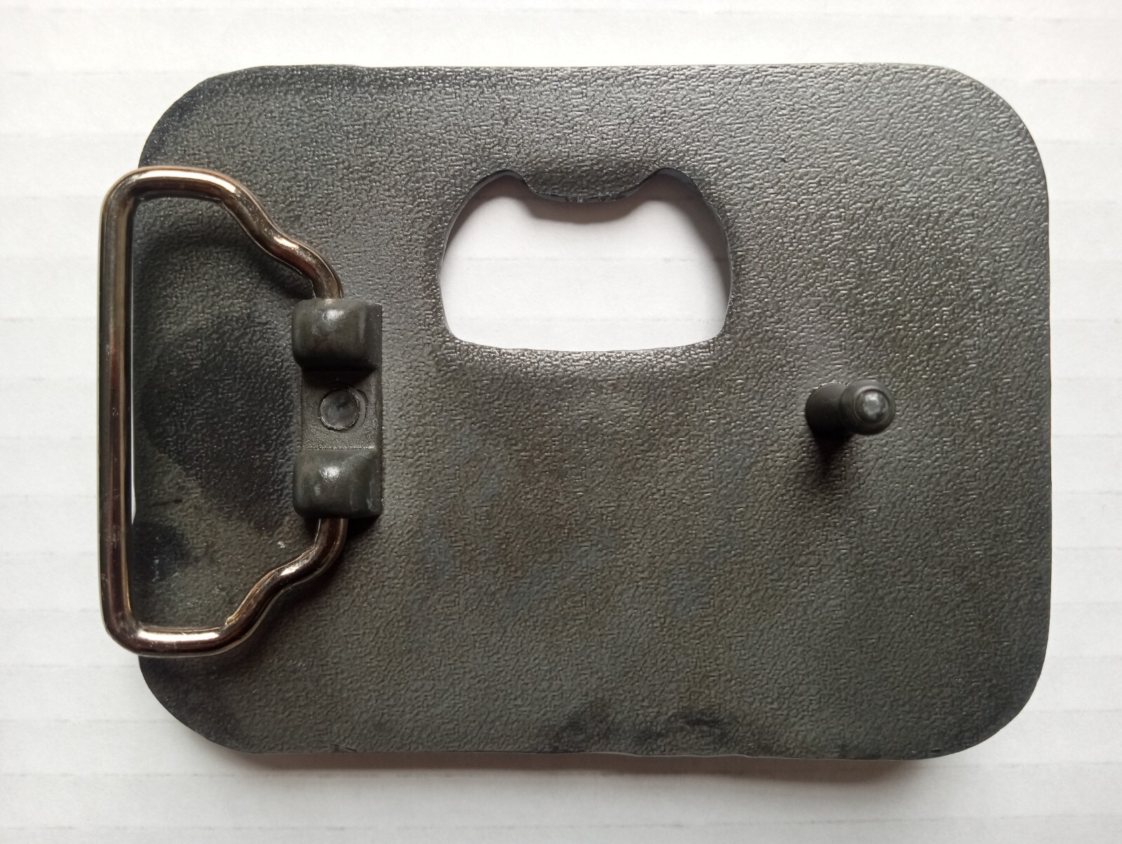 Metal Belt Buckle Long Horn Steer Bottle Opener Black Silver Tone Western Cowboy