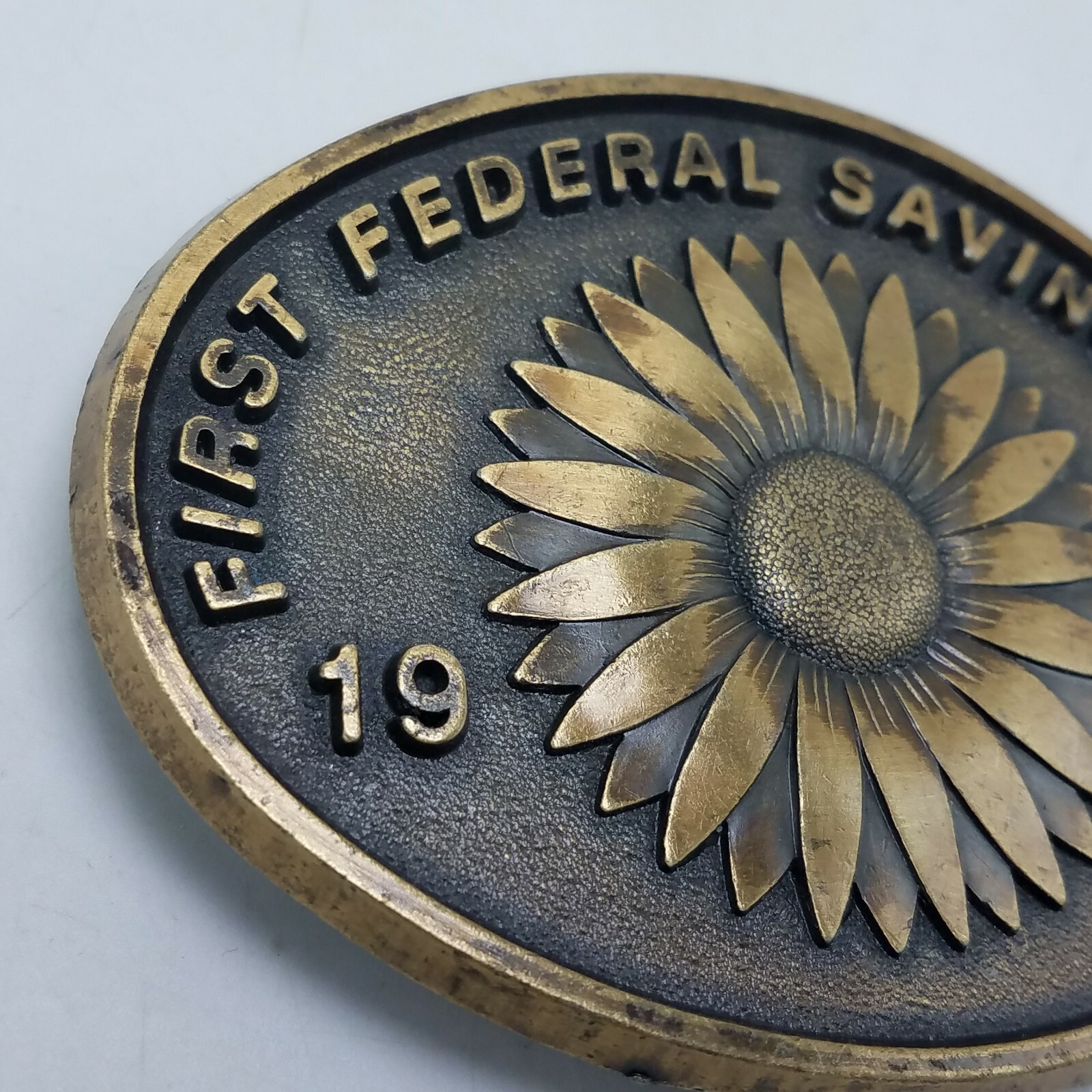 Vintage 1984 First Federal Savings Bank Newton Kansas Belt Buckle Ltd Ed #184