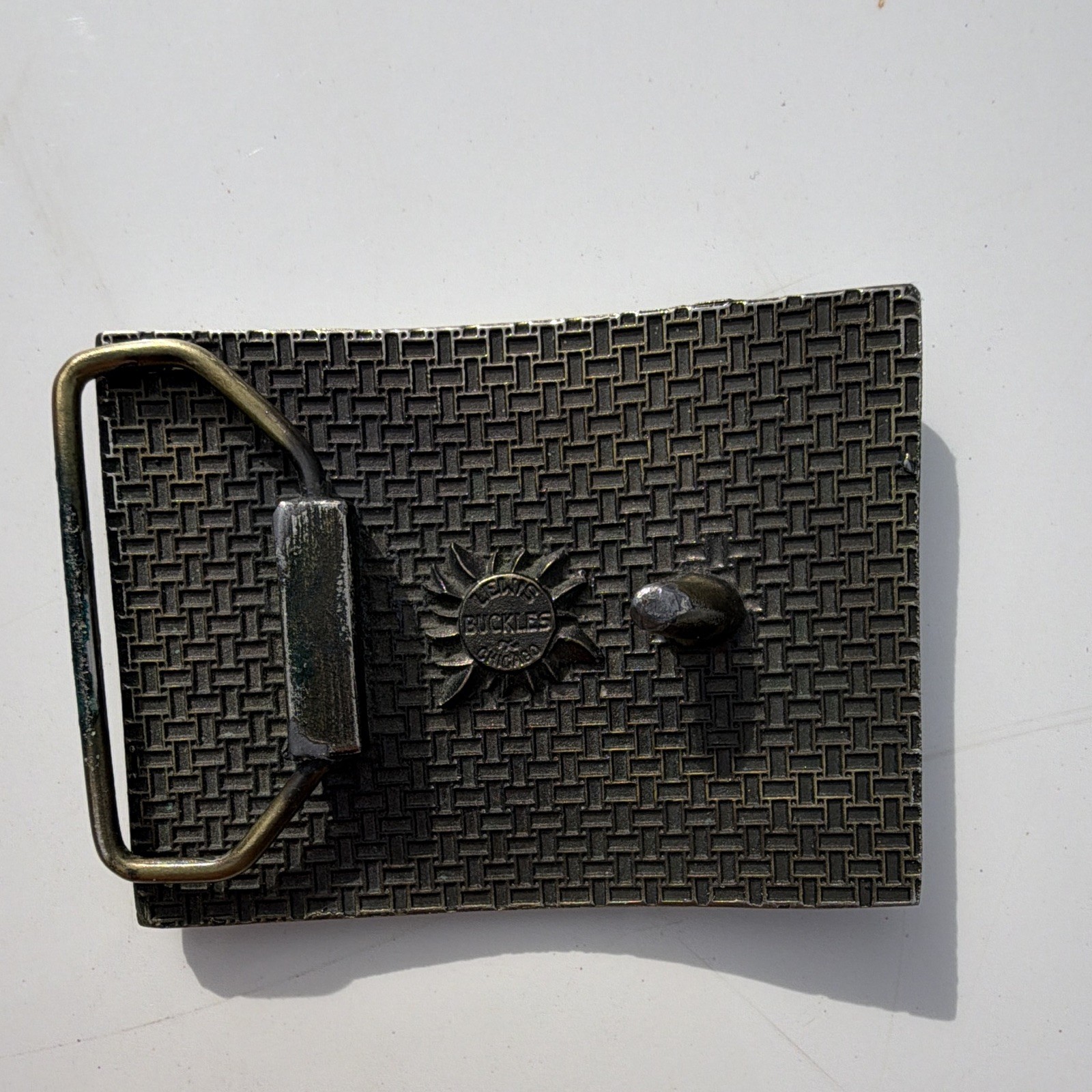 Vintage Brass Minnesota Militia Belt Buckle Lewis Buckles Chicago