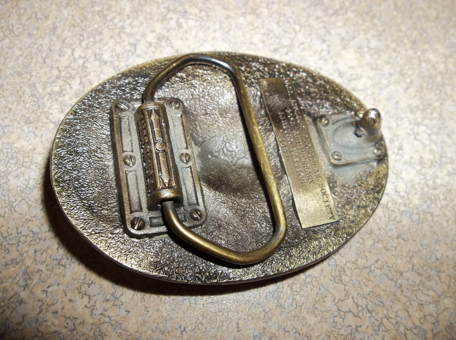 BASS ANGLERS SPORTMAN SOCIETY 1987 20TH ANNIVERSARY BRASS BELT BUCKLE